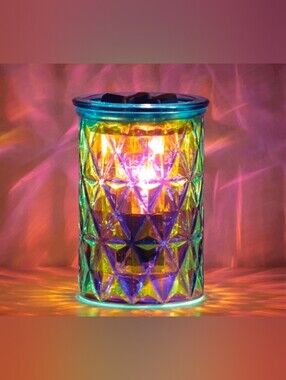 Prismatic Glass Wax Warmer Geometric • Retired BNIB